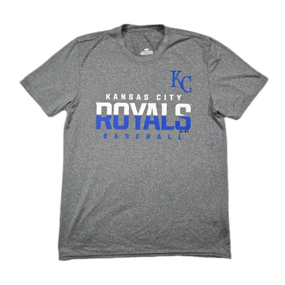 Mens MLB Kansas City Royals Short Sleeve T Shirt Gray Medium